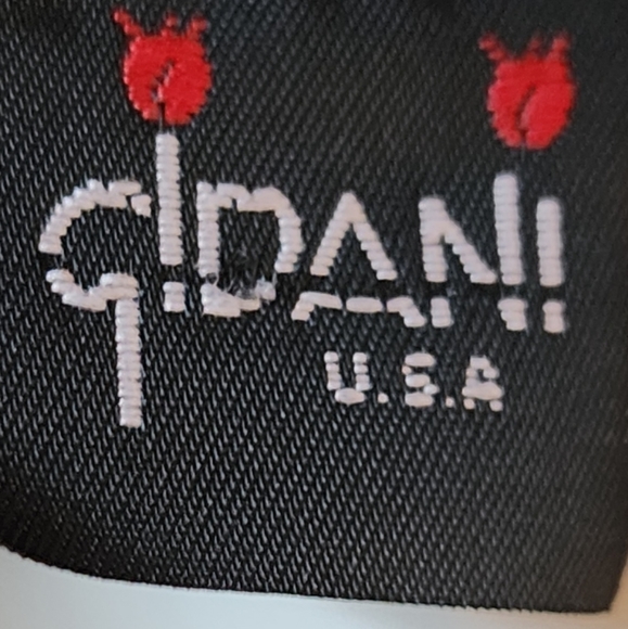 GIDANI peplum sleeveless  top, black/white tank top, flowers, size M - Picture 5 of 8